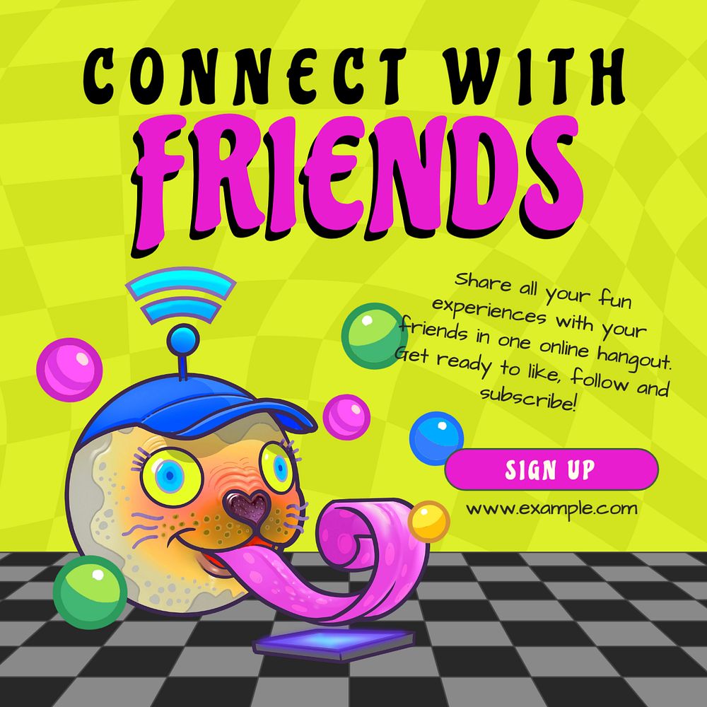 Connect with friends Instagram post template, editable text