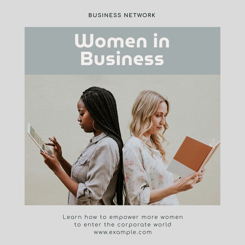 Women business empowerment Instagram post template, editable text