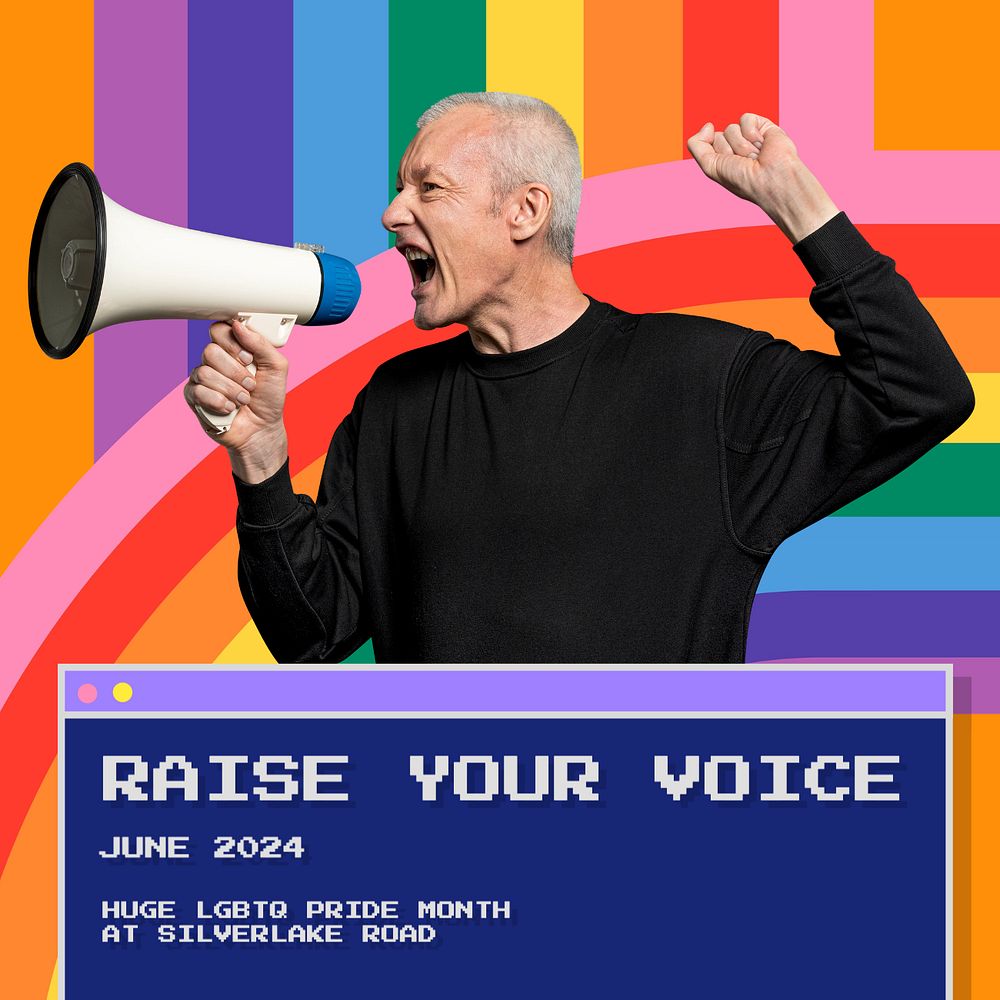 Raise your voice Instagram post template, editable text