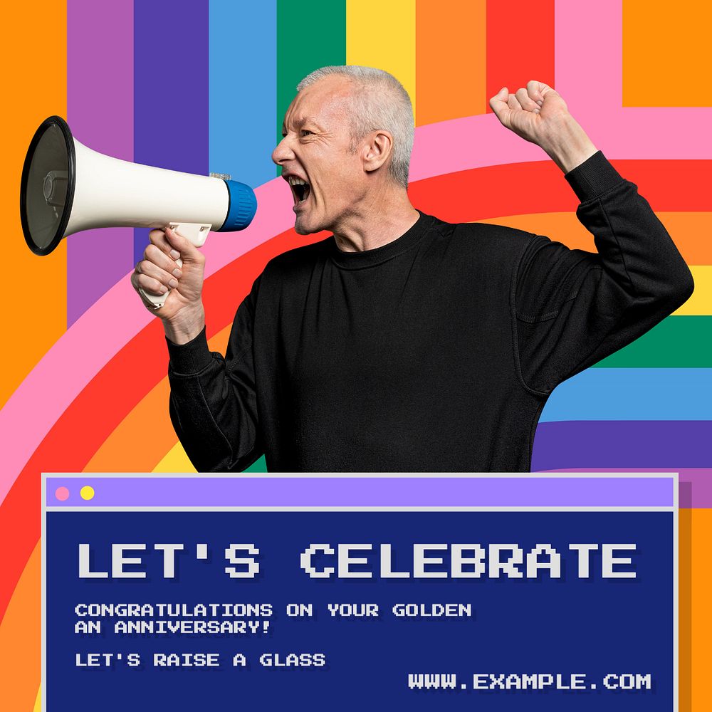 Let's celebrate Instagram post template, editable text