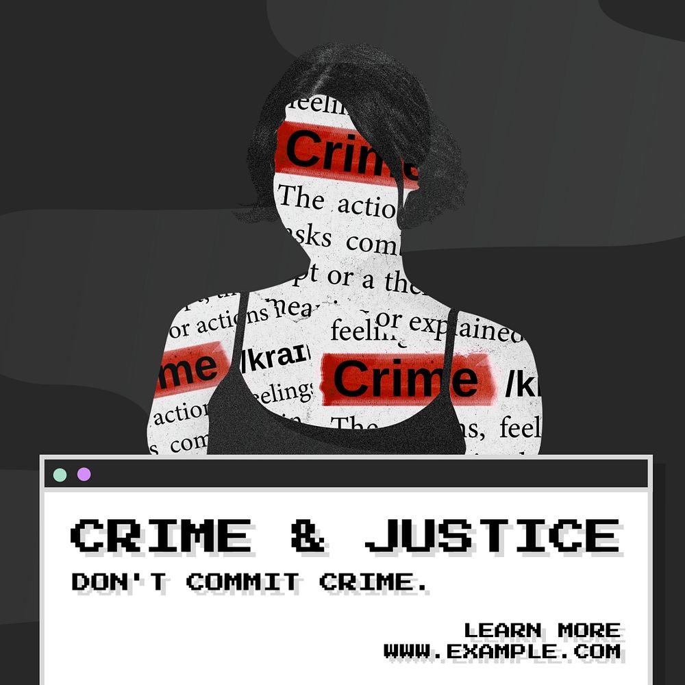 Crime & justice Instagram post template, editable text