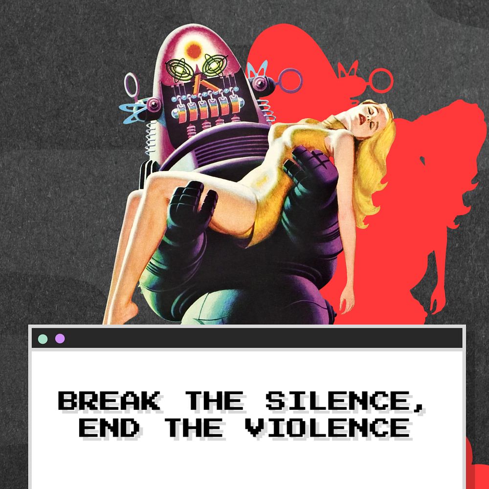 End violence Instagram post template, editable text