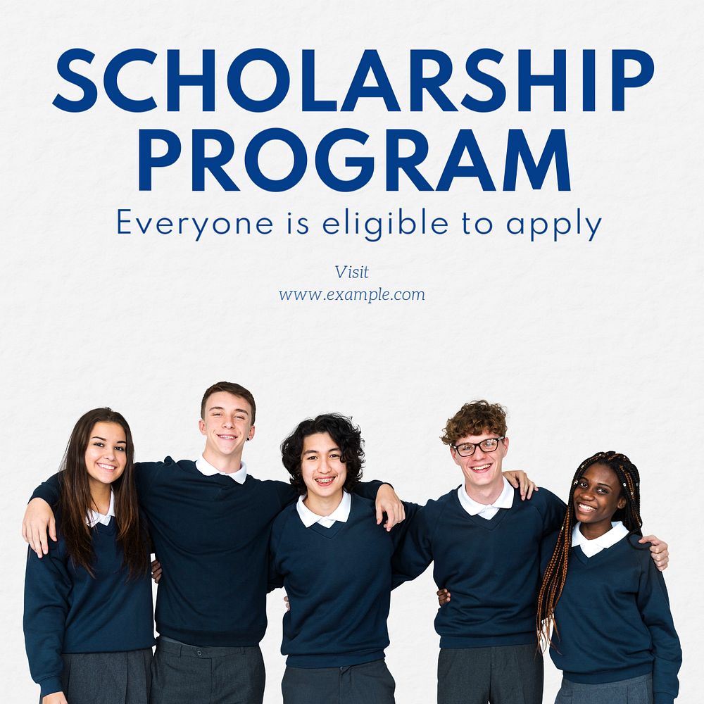 Scholarship program Instagram post template, editable text