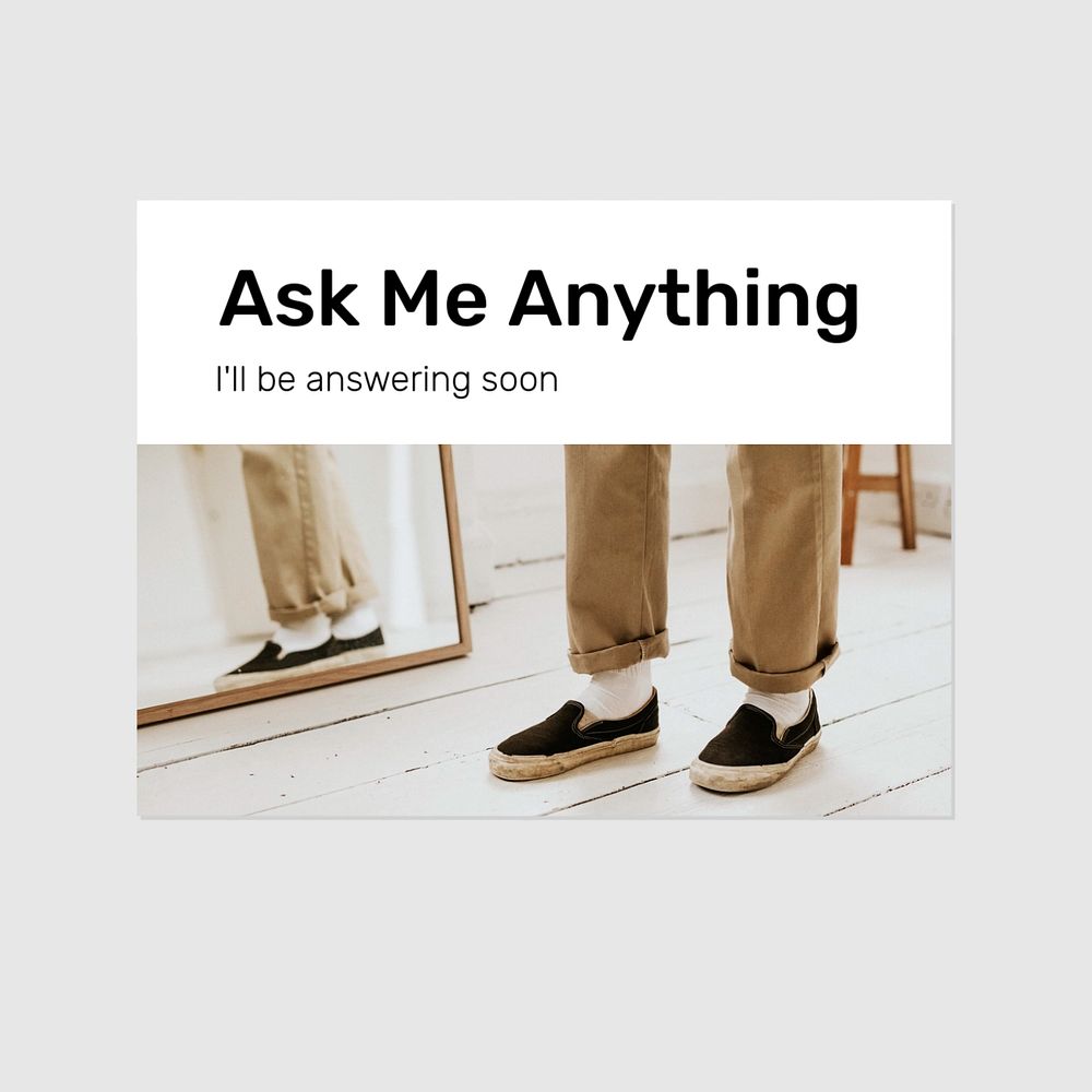 Ask me anything Instagram post template, editable text