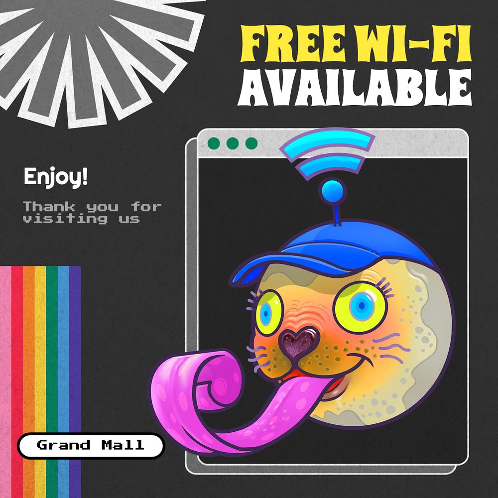 Free wi-fi Instagram post template, editable text