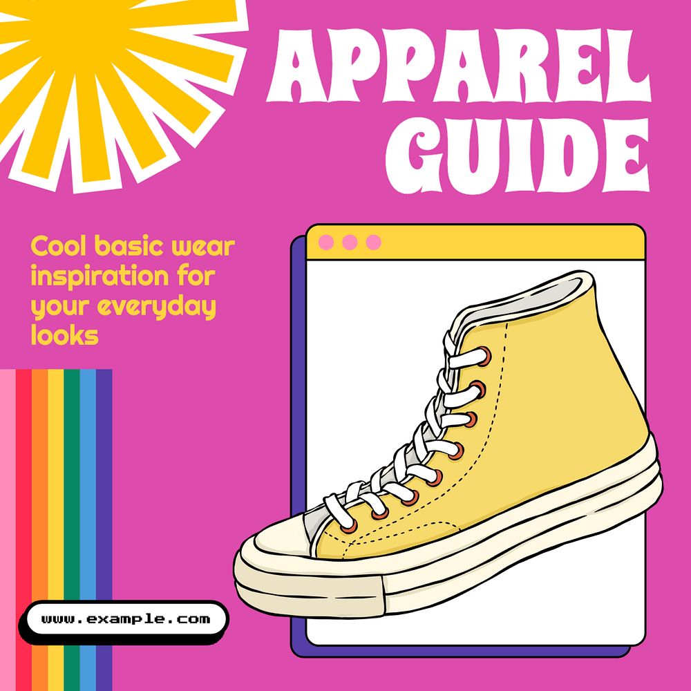 Apparel guide Instagram post template, editable text