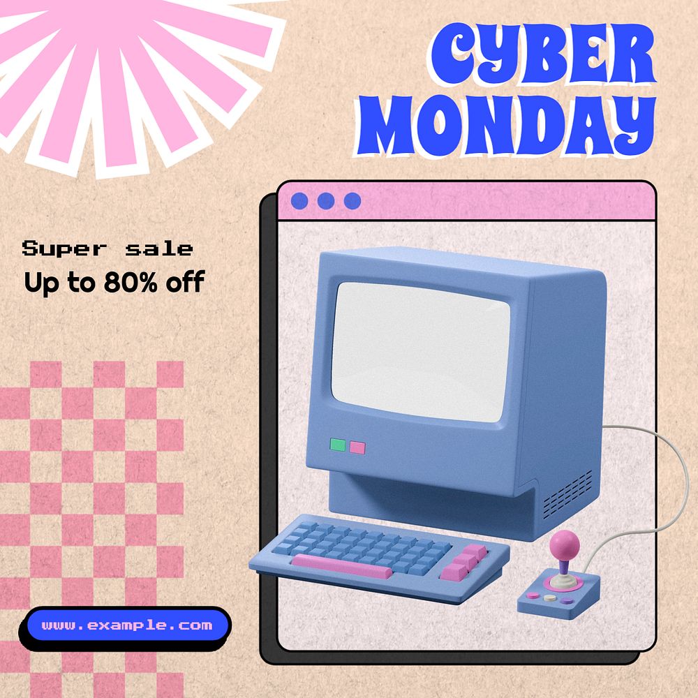 Cyber monday Instagram post template, editable text