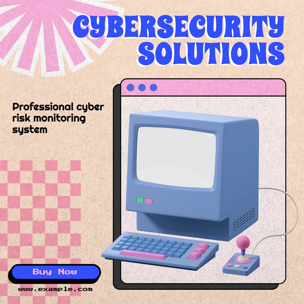 Cybersecurity solutions Instagram post template, editable text