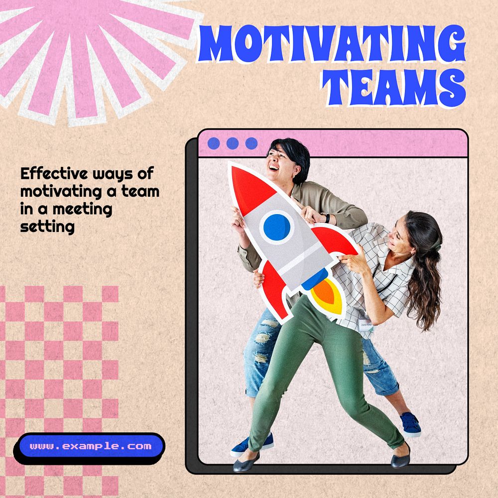 Motivating teams Instagram post template, editable text