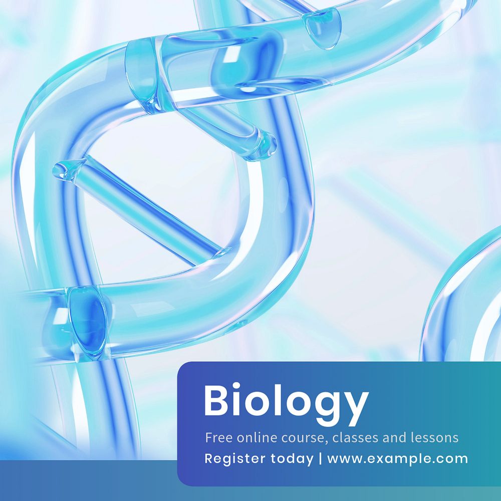 Biology course Instagram post template, editable text