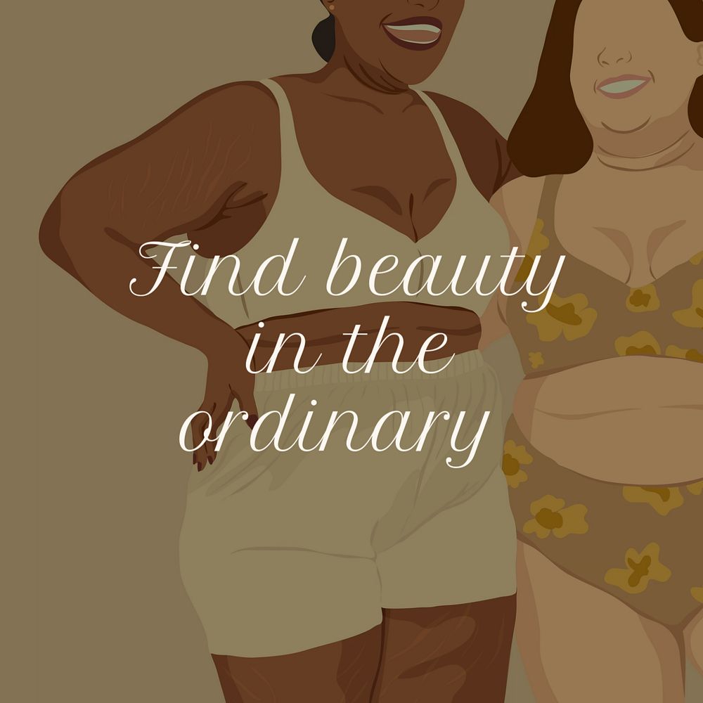 Beauty in the ordinary Instagram post template, editable text