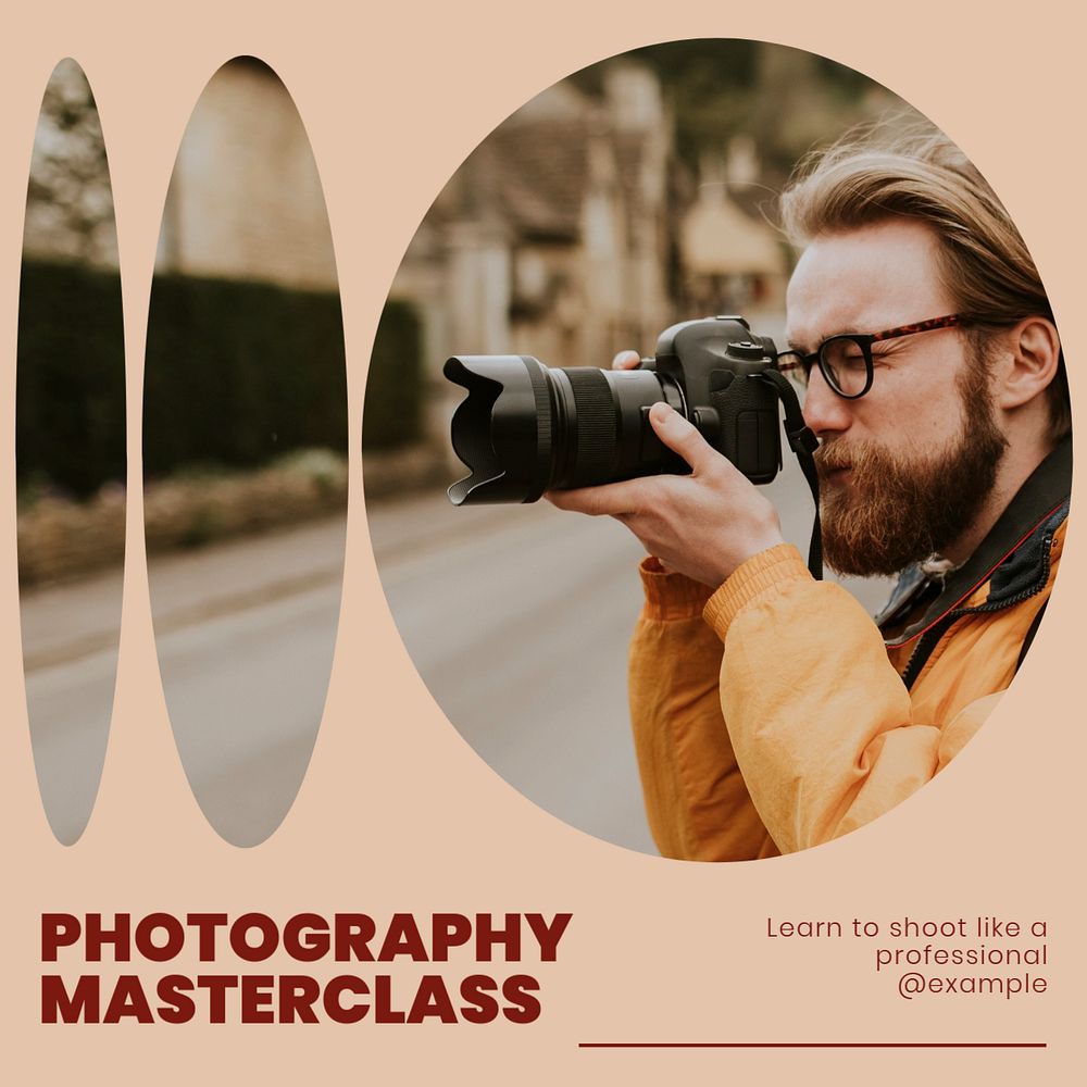 Photography masterclass Instagram post template, editable design