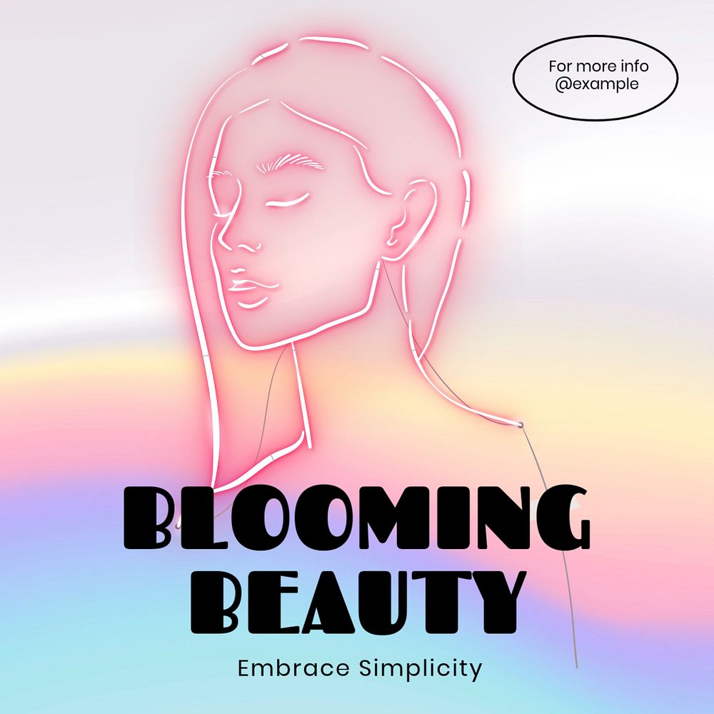 Blooming beauty Instagram post template, editable text