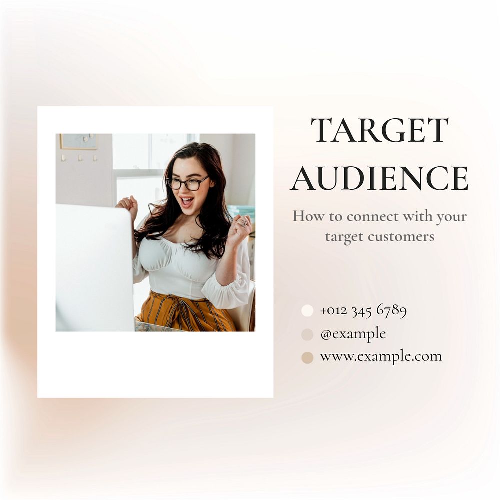 Target audience Instagram post template, editable text