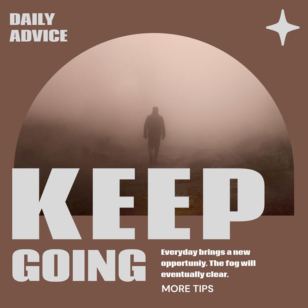 Keep going Instagram post template, editable design