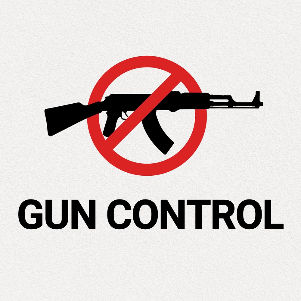 Gun control Instagram post template, editable text