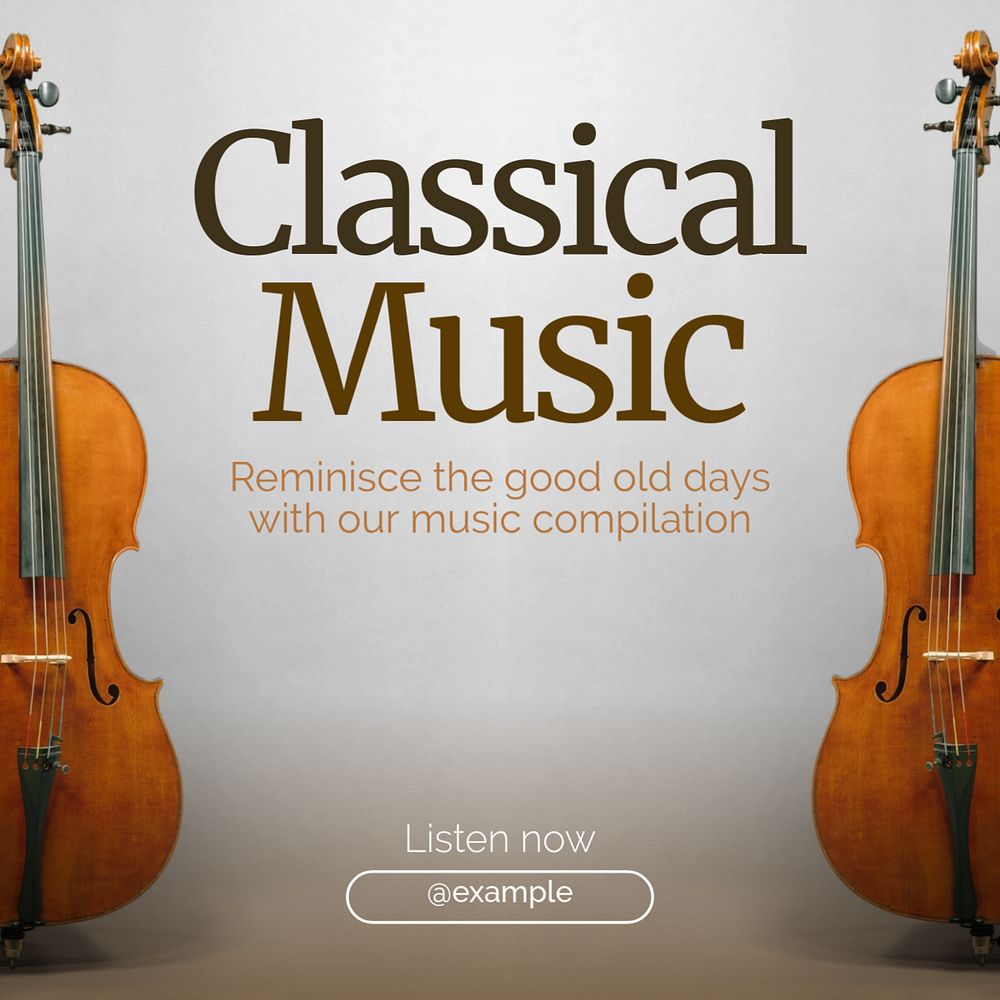 Classical music Instagram post template, editable text