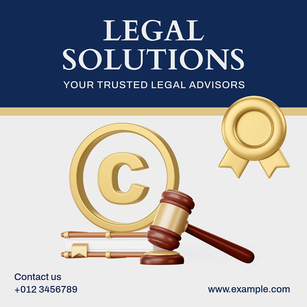 Legal solution Instagram post template, editable text