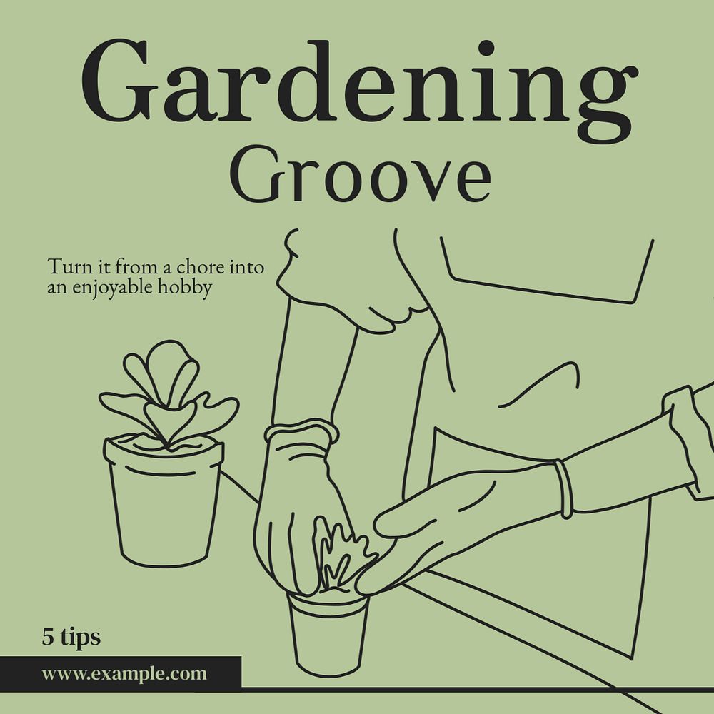 Gardening Instagram post template, editable text