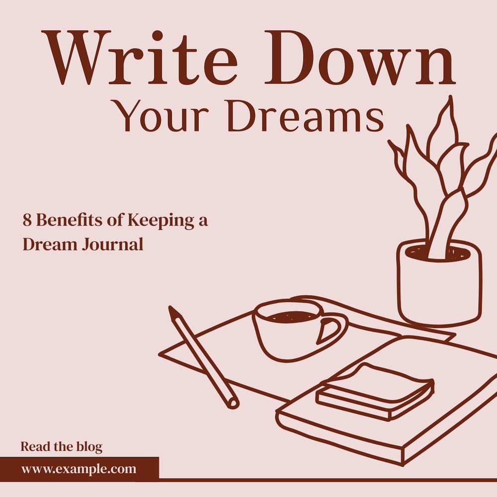 Dream journal Instagram post template, editable text