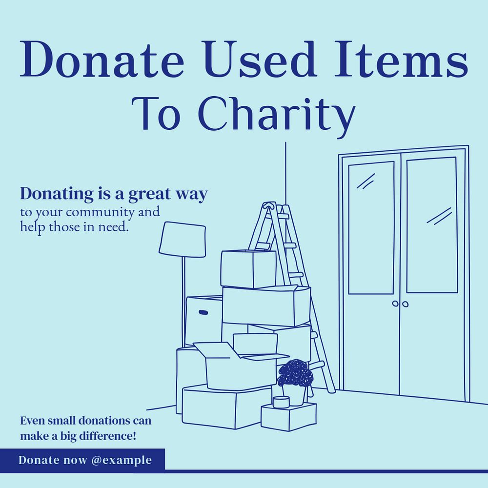 Donate to charity Instagram post template, editable text