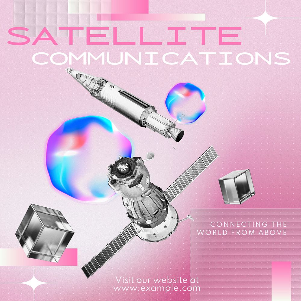 Satellite technology Instagram post template, editable text