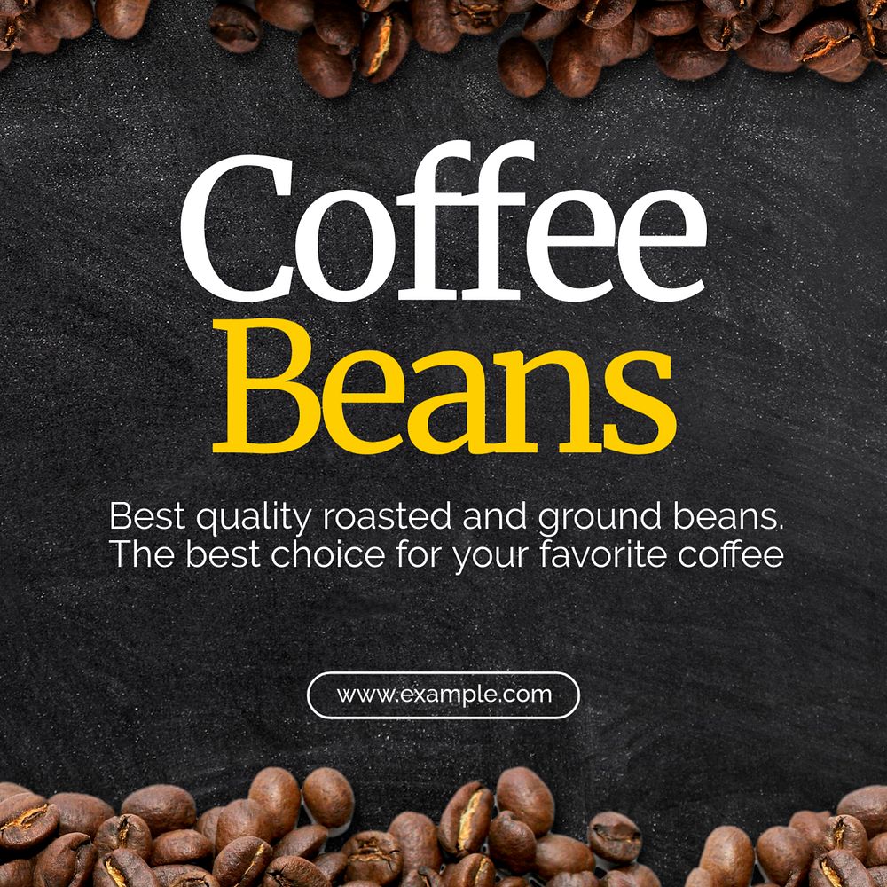 Best coffee beans Instagram post template, editable text