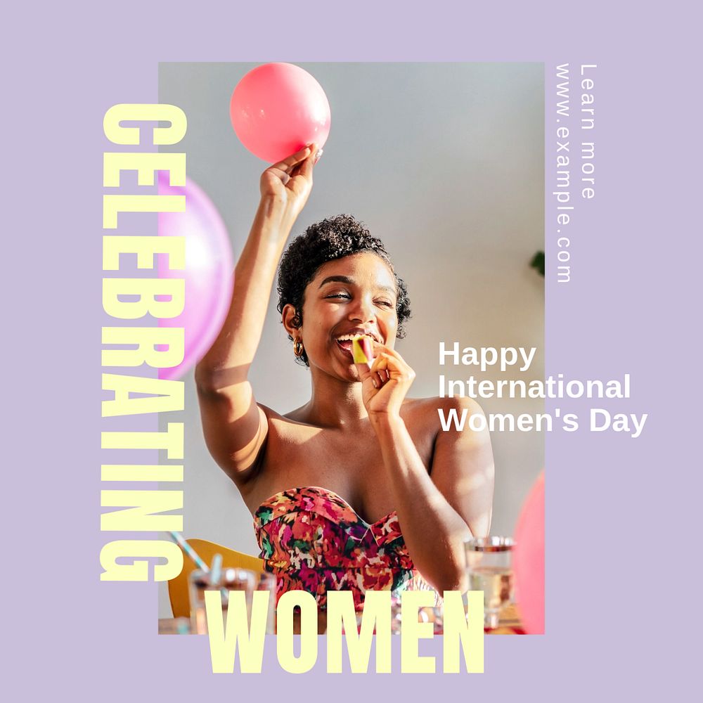 Celebrating women Instagram post template, editable text