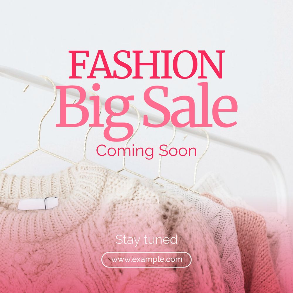 Fashion big sale Instagram post template, editable text