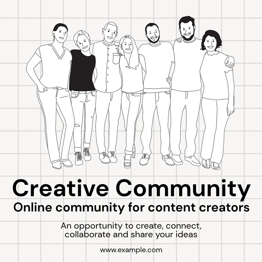 Creative Community Instagram post template, editable text