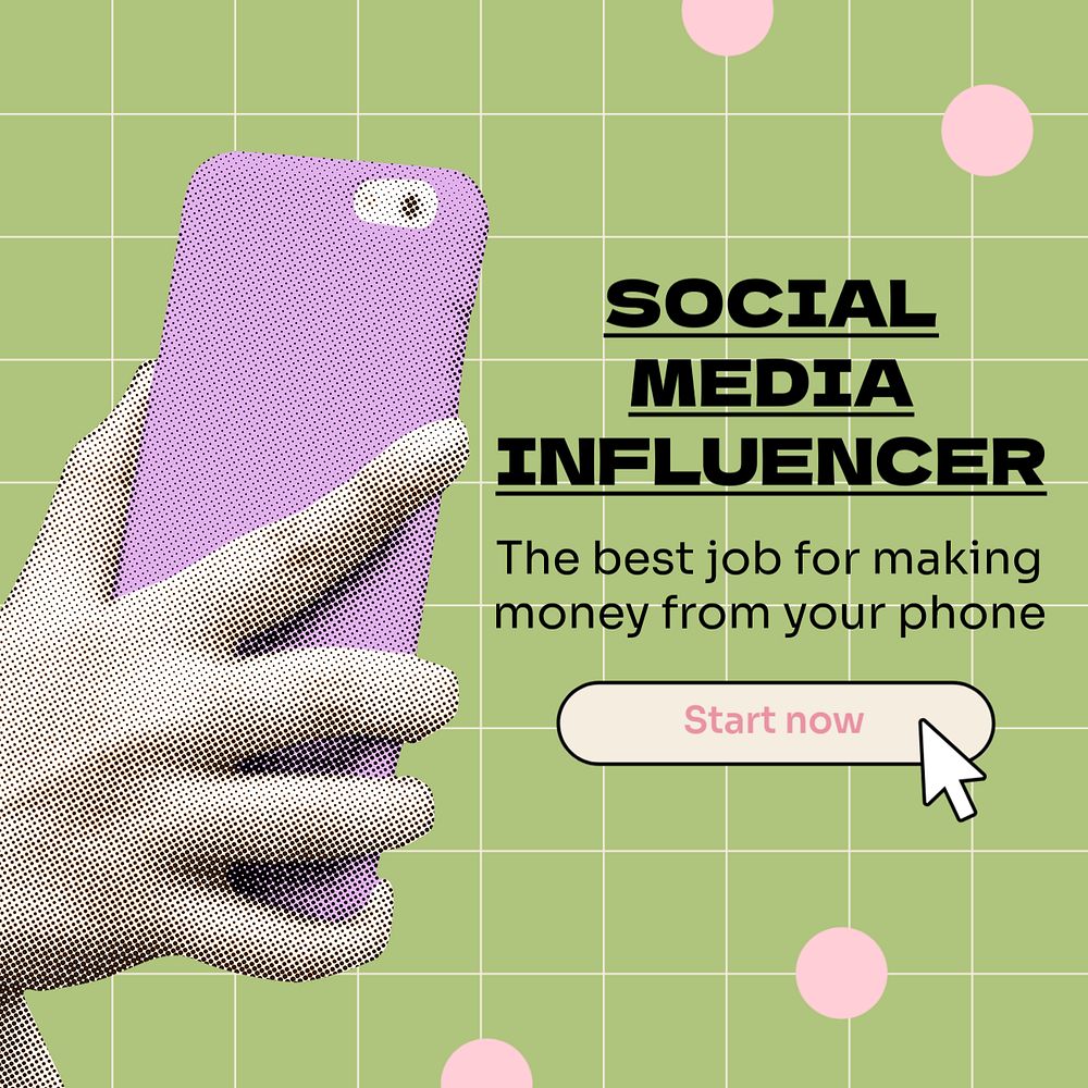 Social media influencer Instagram post template, editable text