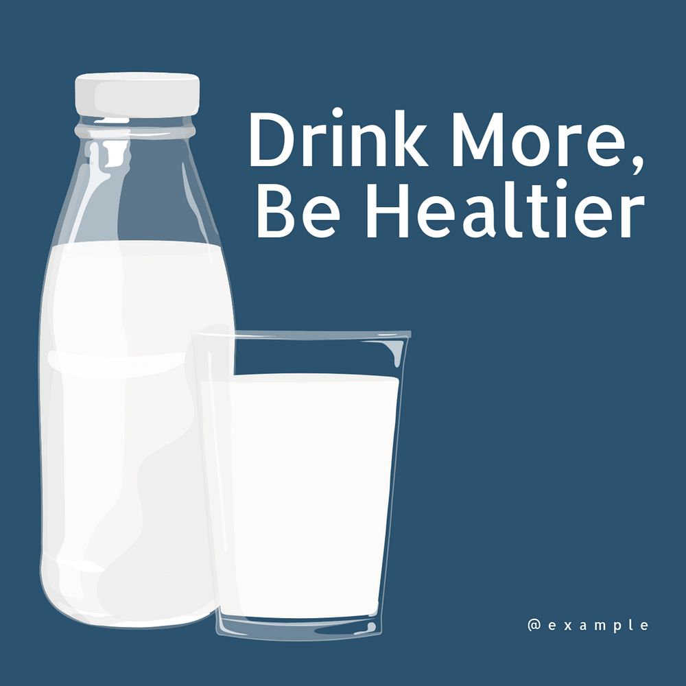 Drink healthy Instagram post template, editable text