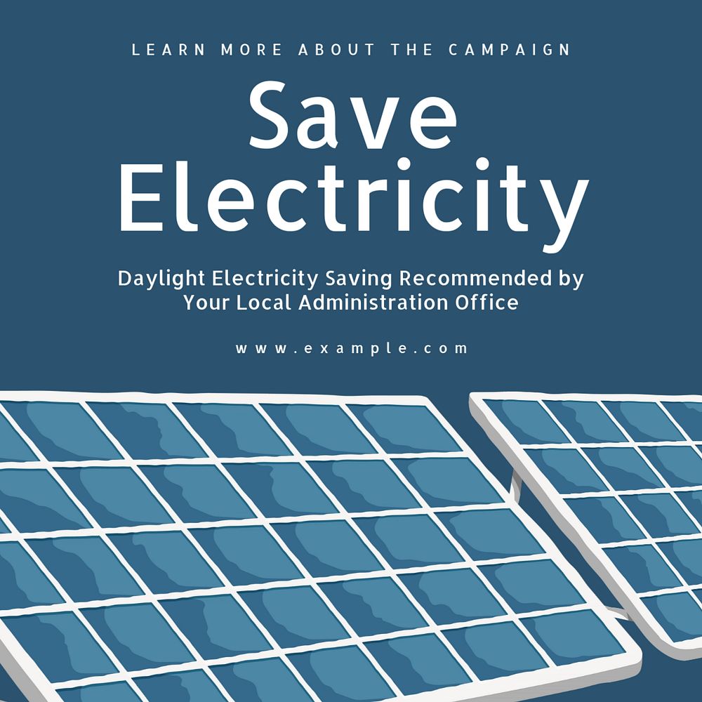 Save electricity Instagram post template, editable text