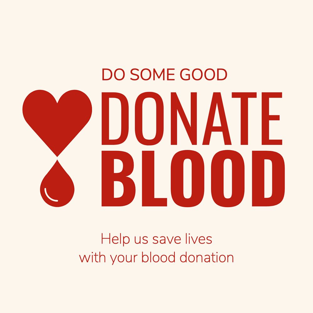 Donate blood Instagram post template, editable text