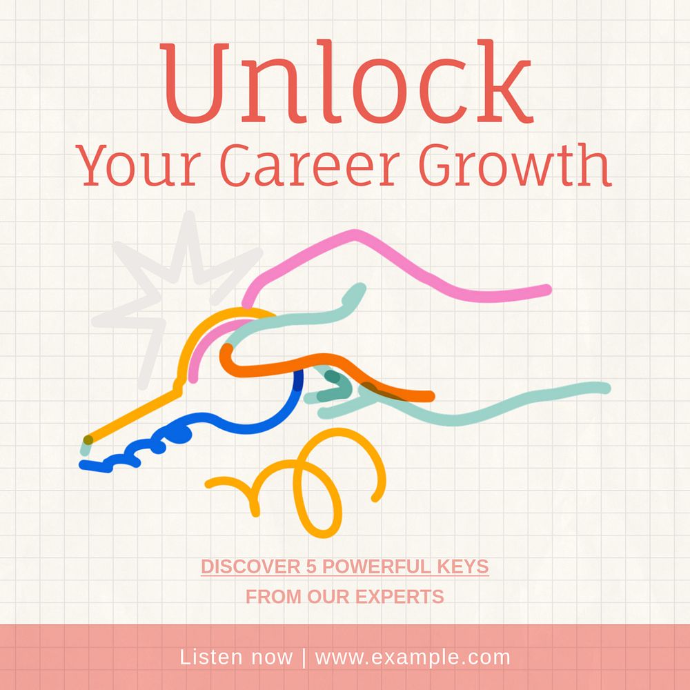 Career growth Instagram post template, editable text