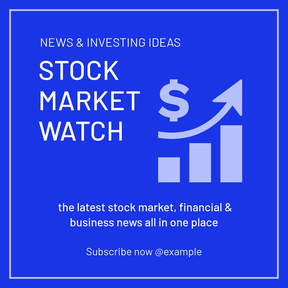 Stock Market Watch Instagram post template, editable text