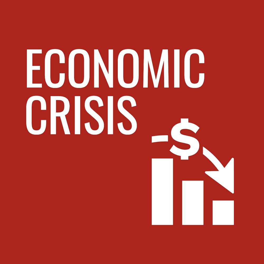 Economic crisis Instagram post template, editable text