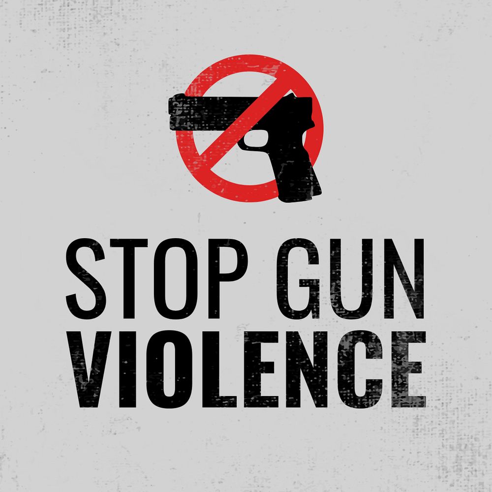 Stop gun violence Instagram post template, editable text