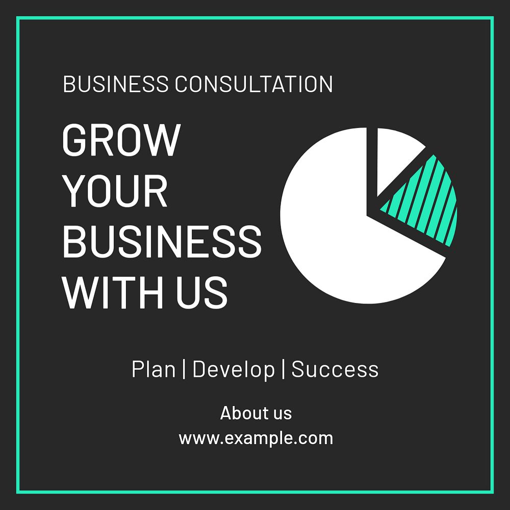 Business consultation Instagram post template, editable text