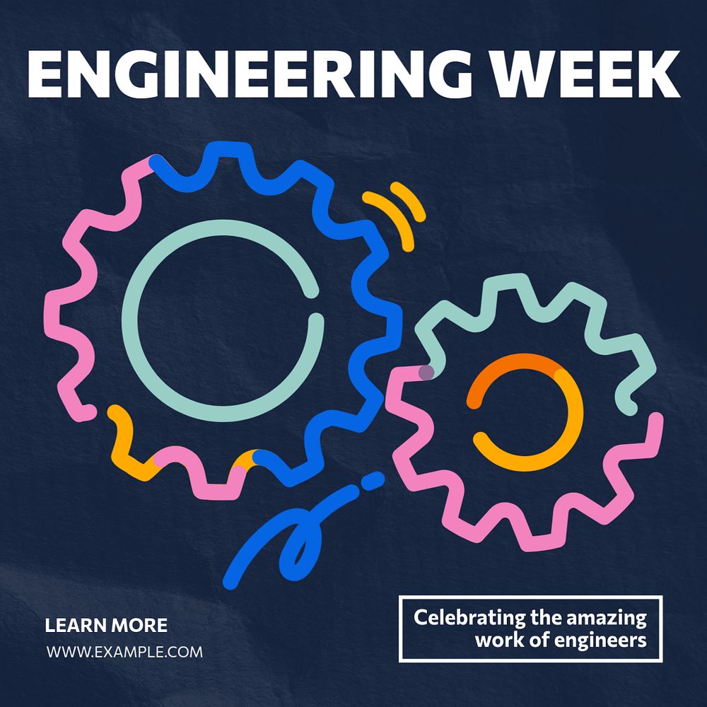 Engineering week Instagram post template, editable text