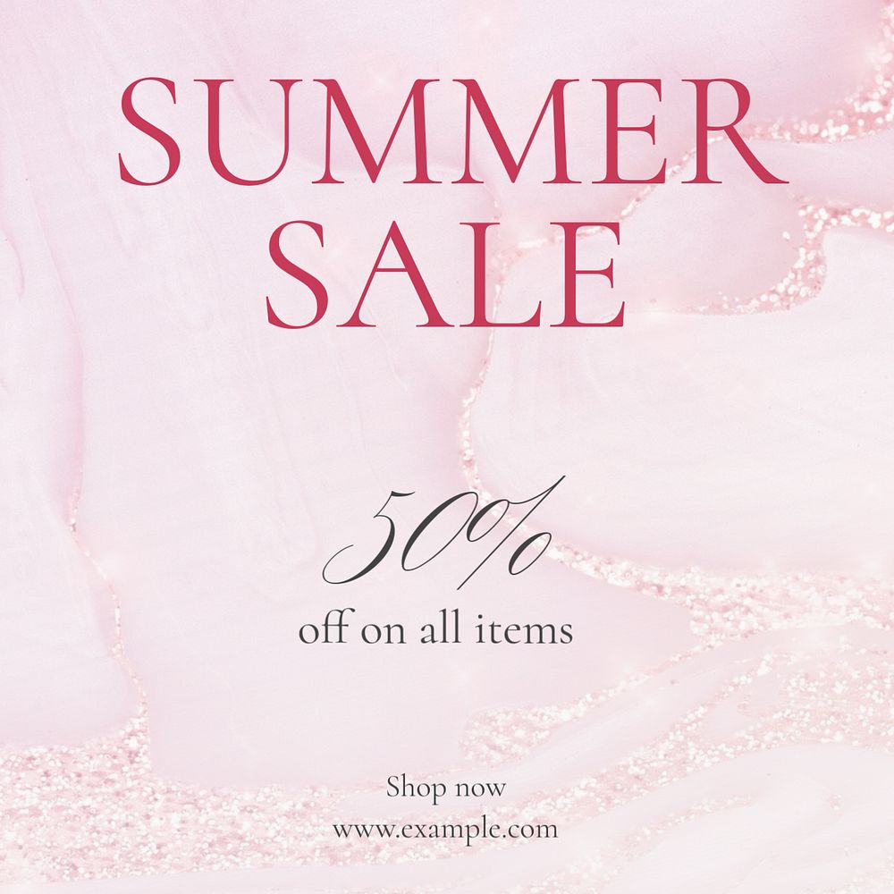 Summer Sale Instagram post template, editable text