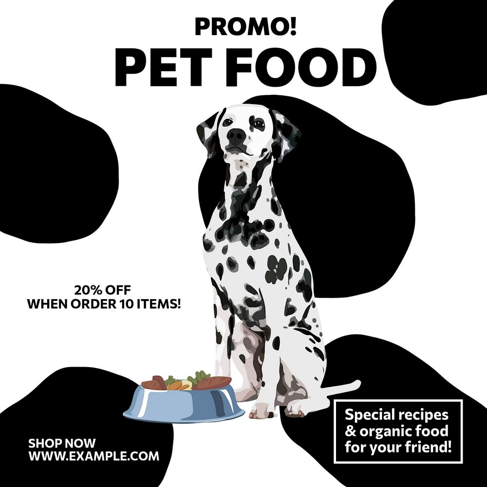 Pet food Instagram post template, editable text