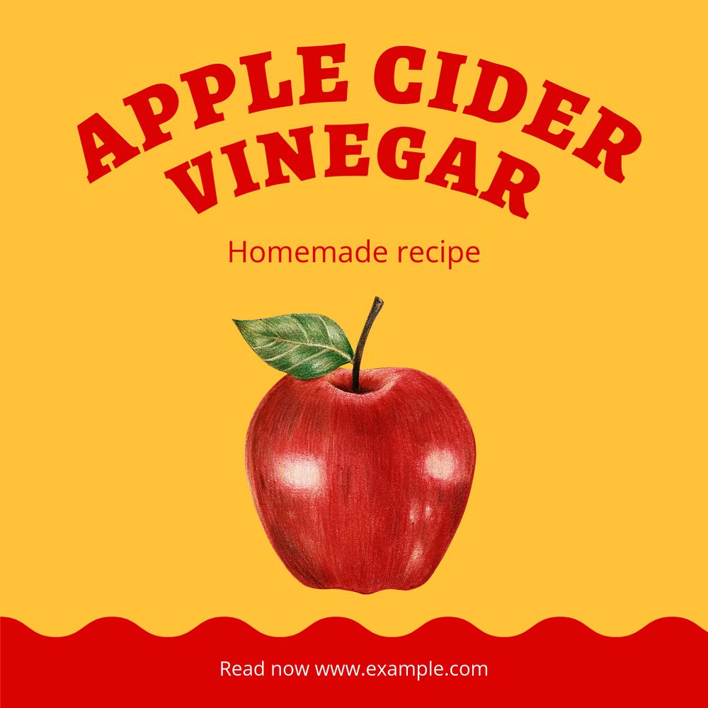 Apple cider vinegar Instagram post template, editable text