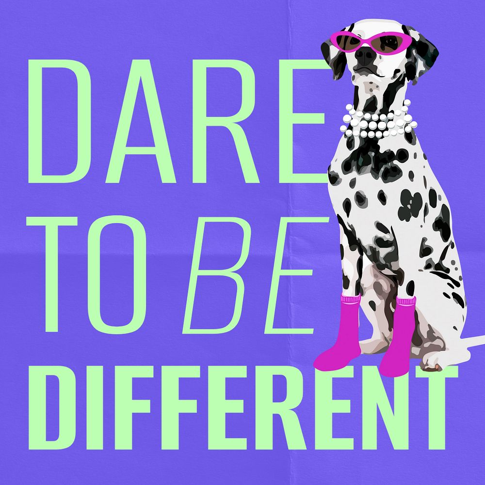 Dare to be different Instagram post template, editable text