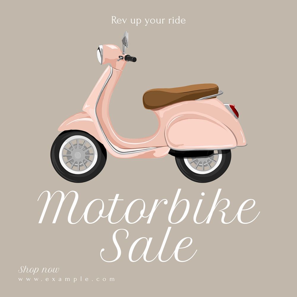 Motorbike sale Instagram post template, editable text