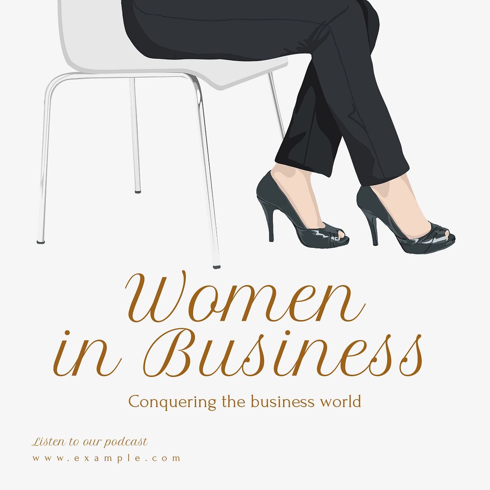 Women in business Instagram post template, editable text