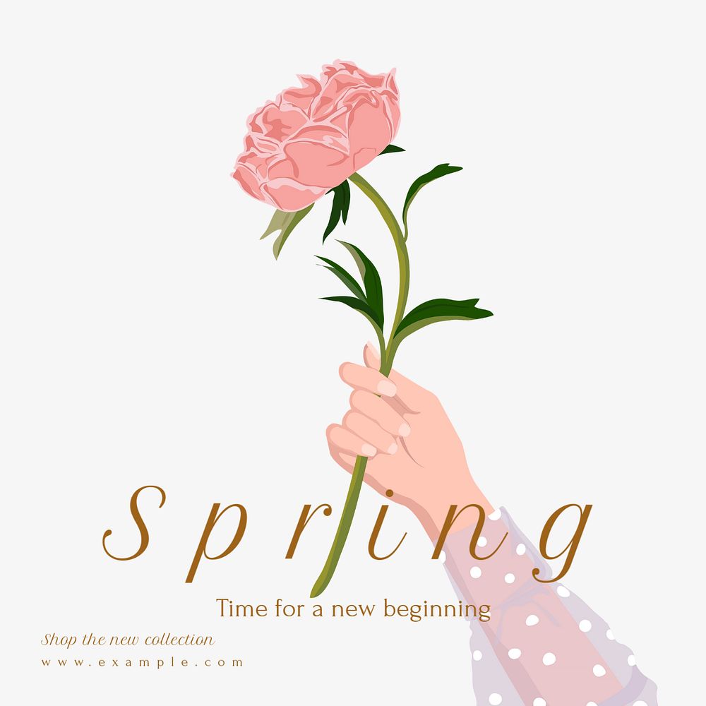 Spring collection Instagram post template, editable text