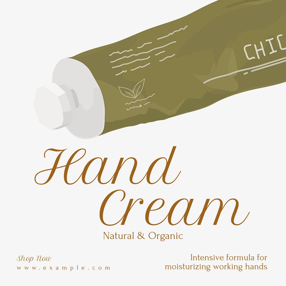 Hand cream Instagram post template, editable text