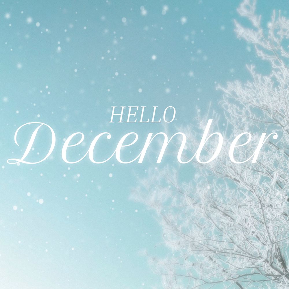 Hello December  Instagram post template, editable text