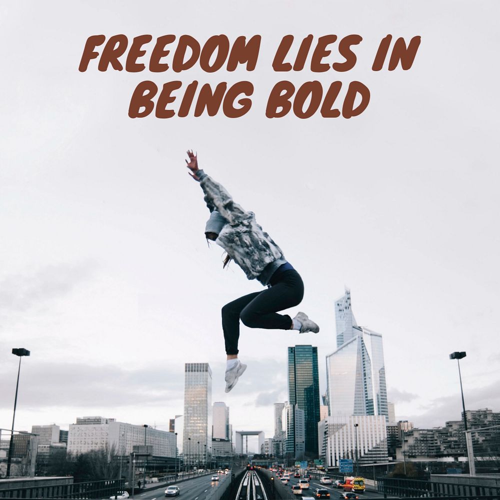 Freedom quote Instagram post template, editable text